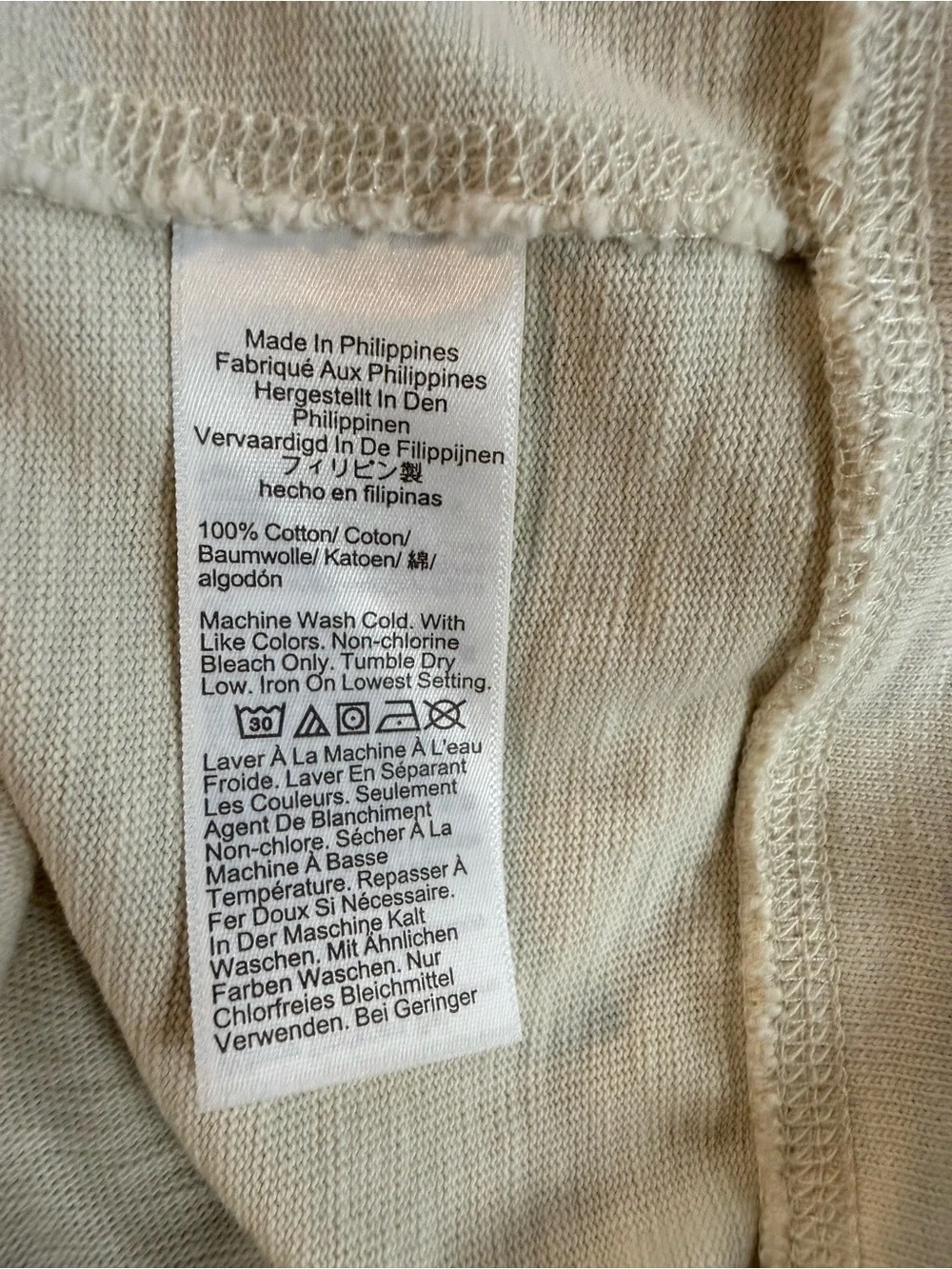 J.Crew Factory Slub Cotton Hoodie Natural Men’s Large NWOT